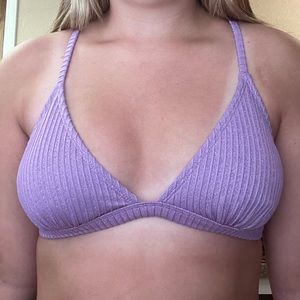 Purple Ribbed Bikini Top Target Glitter